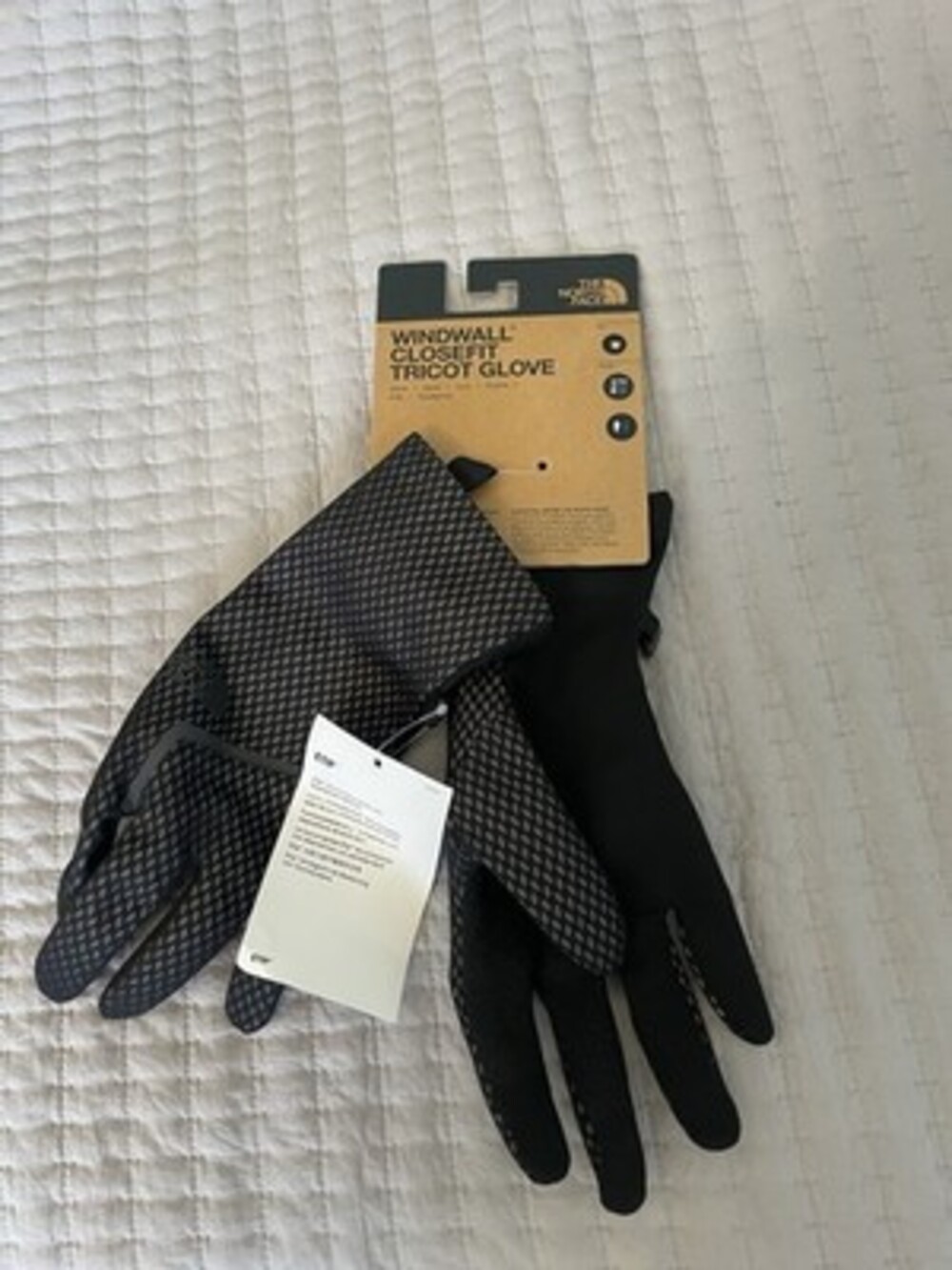 NWT The North Face Men's Windwall Closefit Tricot Glove TNF Black M 351-02